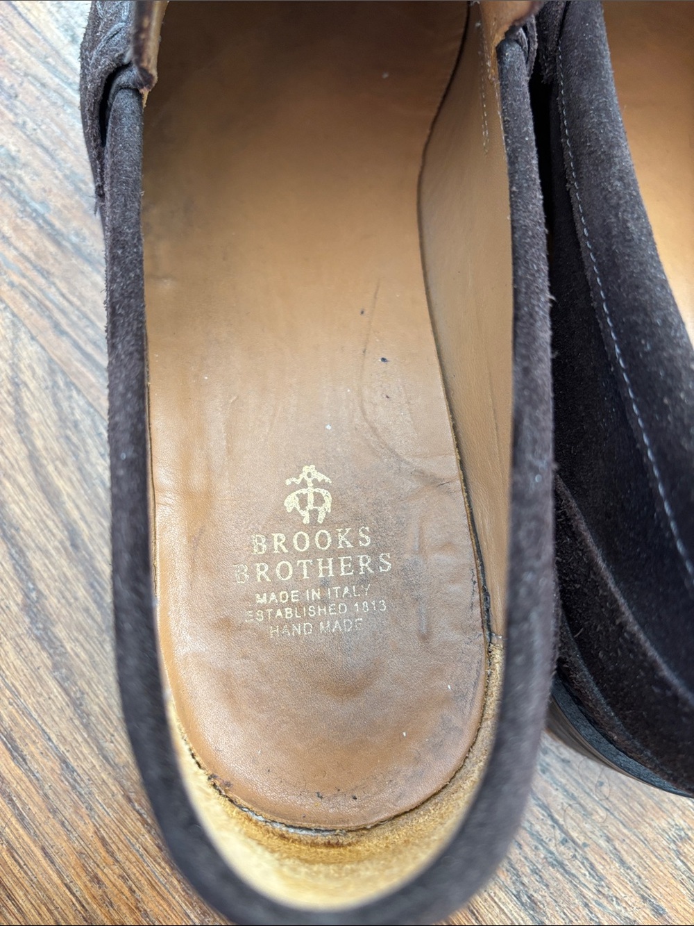 Brooks Brothers Dark Brown Suede Penny Loafers - Picture 2 of 7
